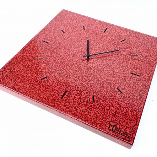 orologio in ferro patinato rosso craquele
